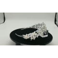 Diademas nupciales de perlas de cristal de plata hechas a mano, tocado de boda con flores brillantes para desfile
